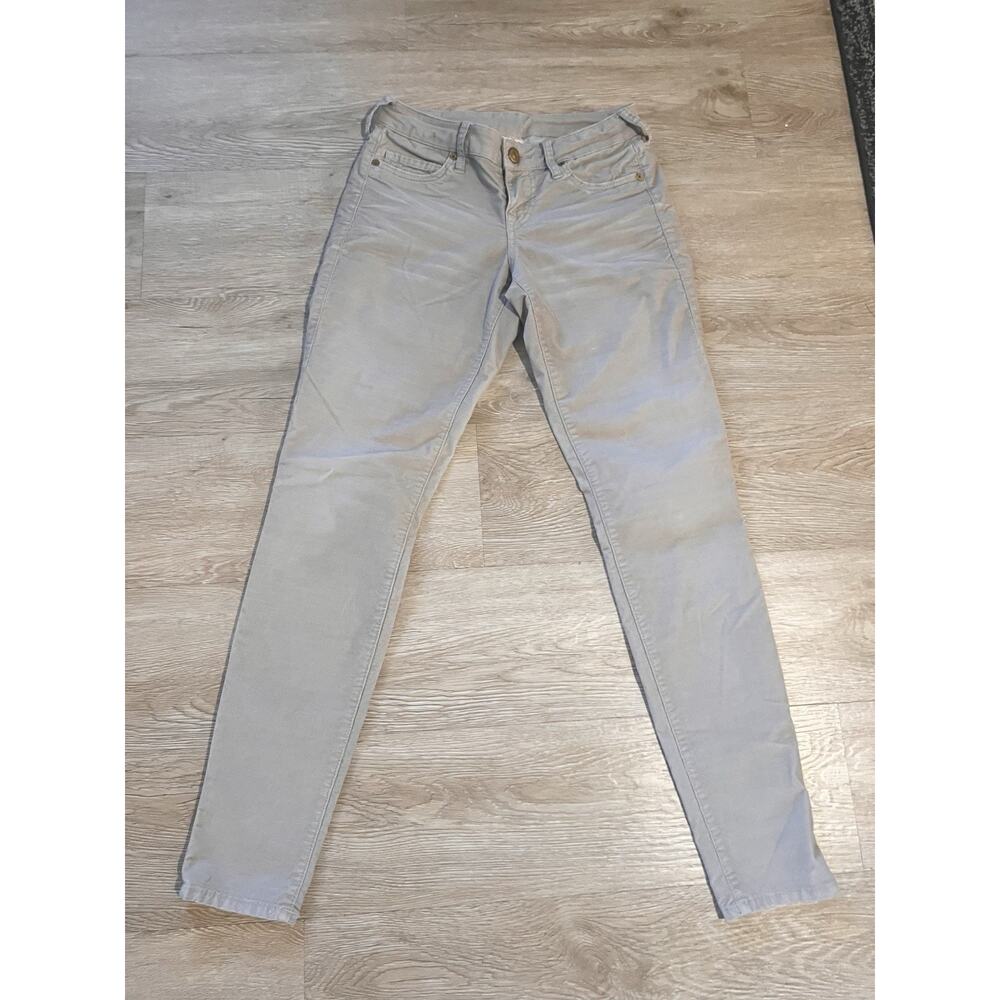 True Religion Corduroy Skinny Pants Womens 27 Beige Stretch Designer
